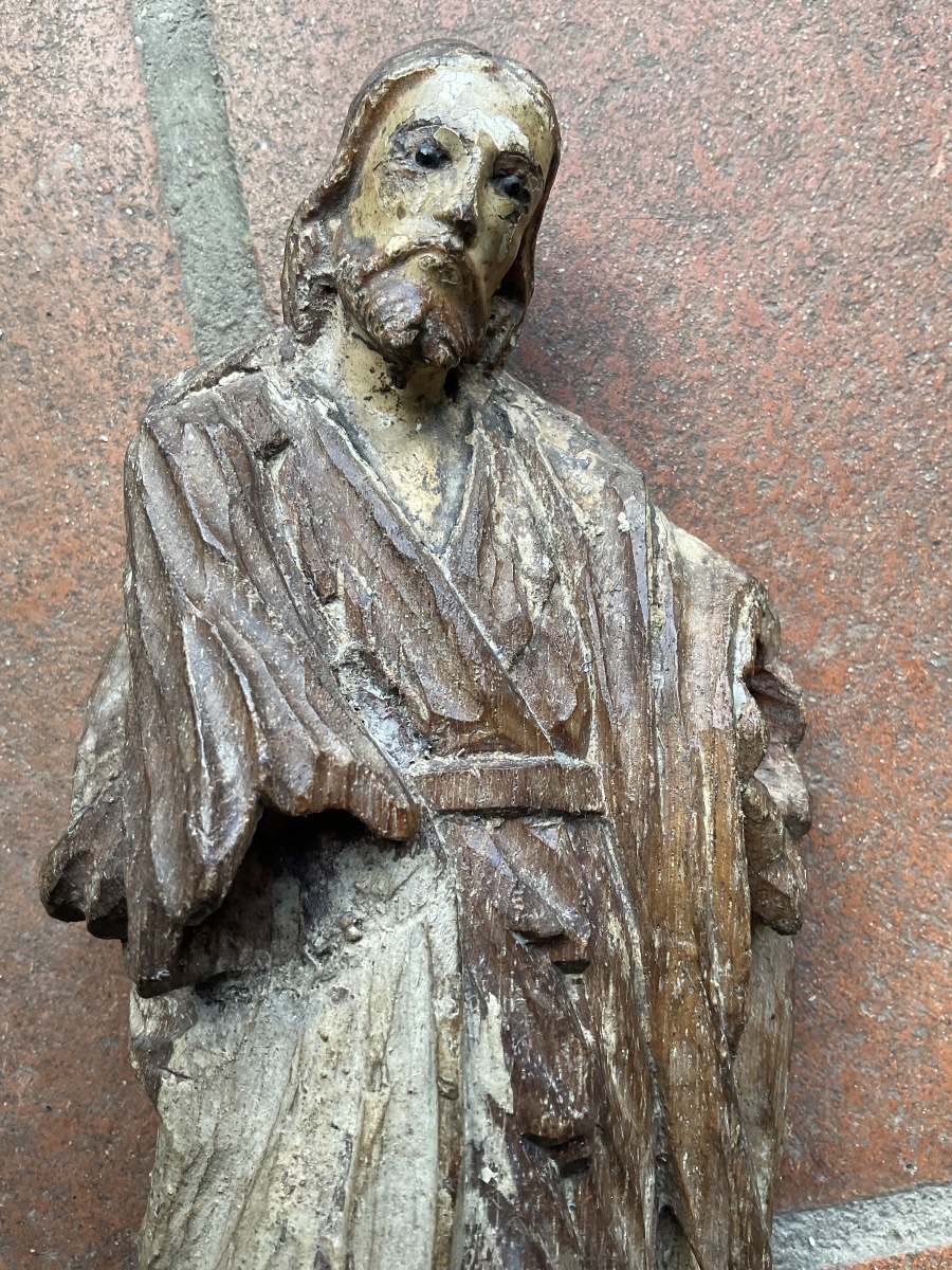 Saint Jean Baptiste XVIIIe bois peint-photo-2