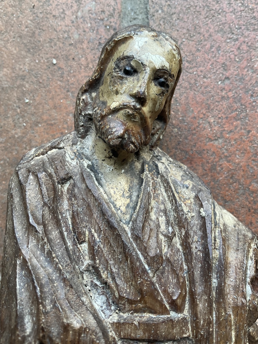 Saint Jean Baptiste XVIIIe bois peint-photo-3