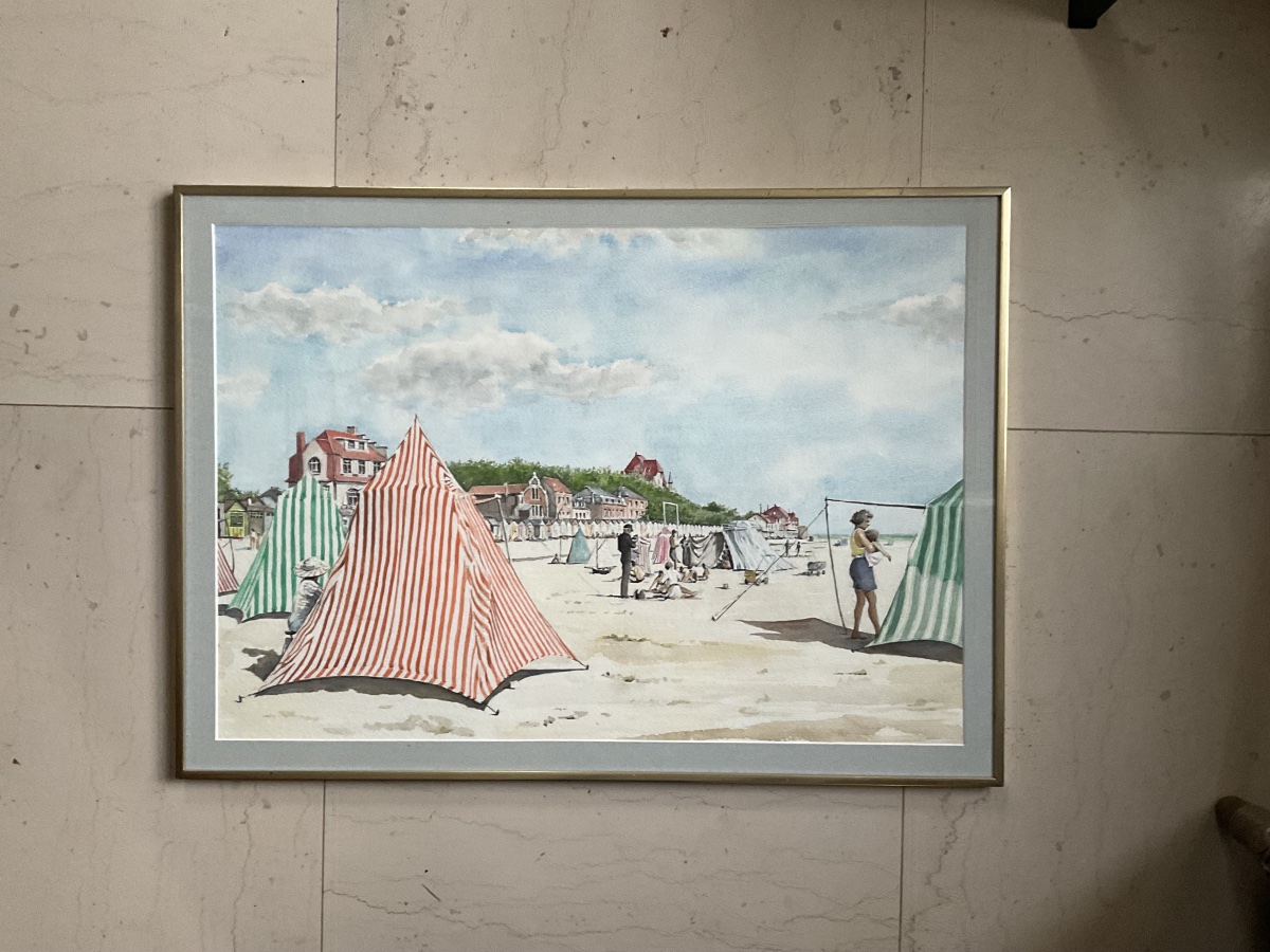Le Crotoy Beach Somme Bay 1950 Watercolors -photo-3