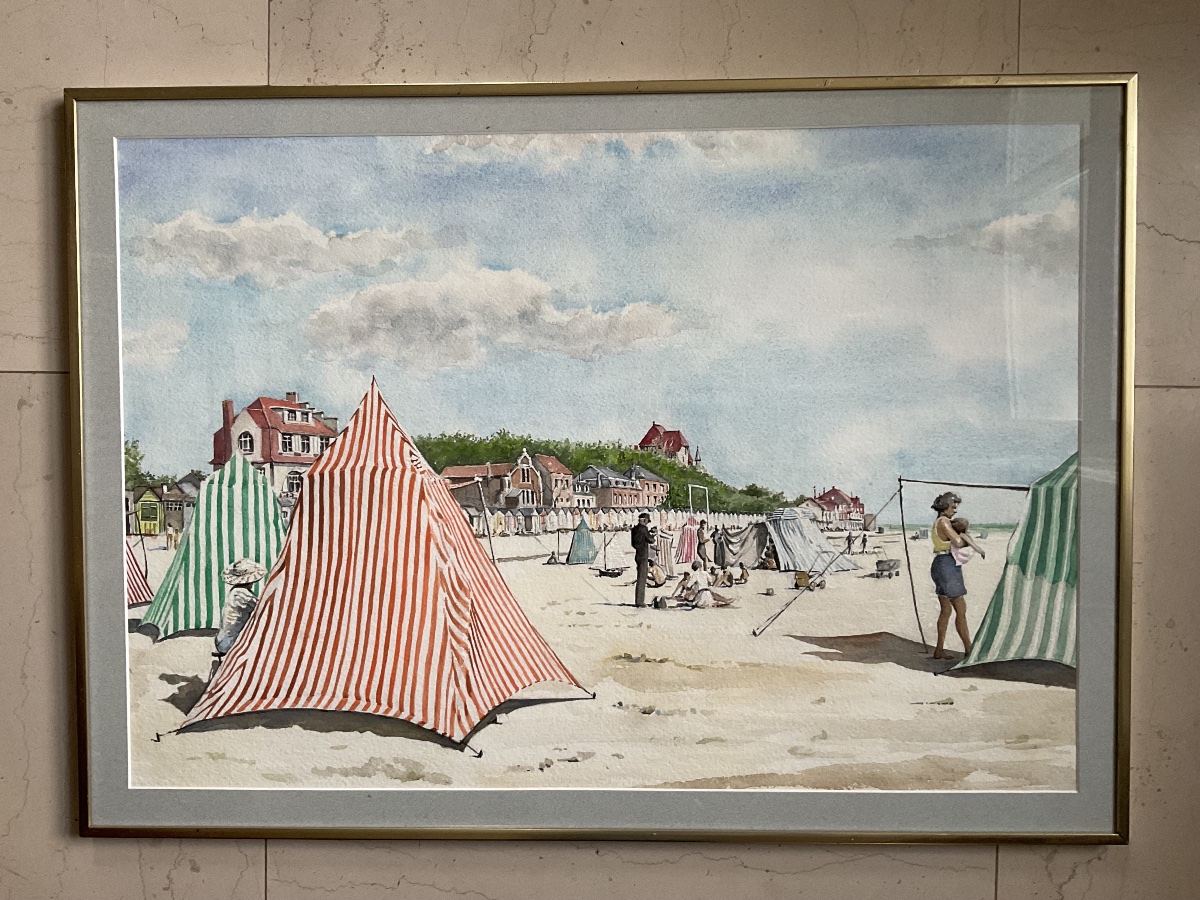 Le Crotoy Beach Somme Bay 1950 Watercolors -photo-4