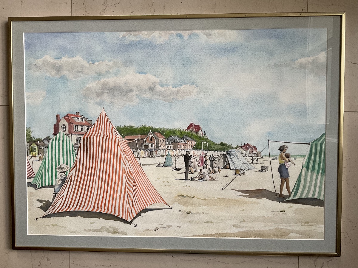 Le Crotoy Beach Somme Bay 1950 Watercolors -photo-1