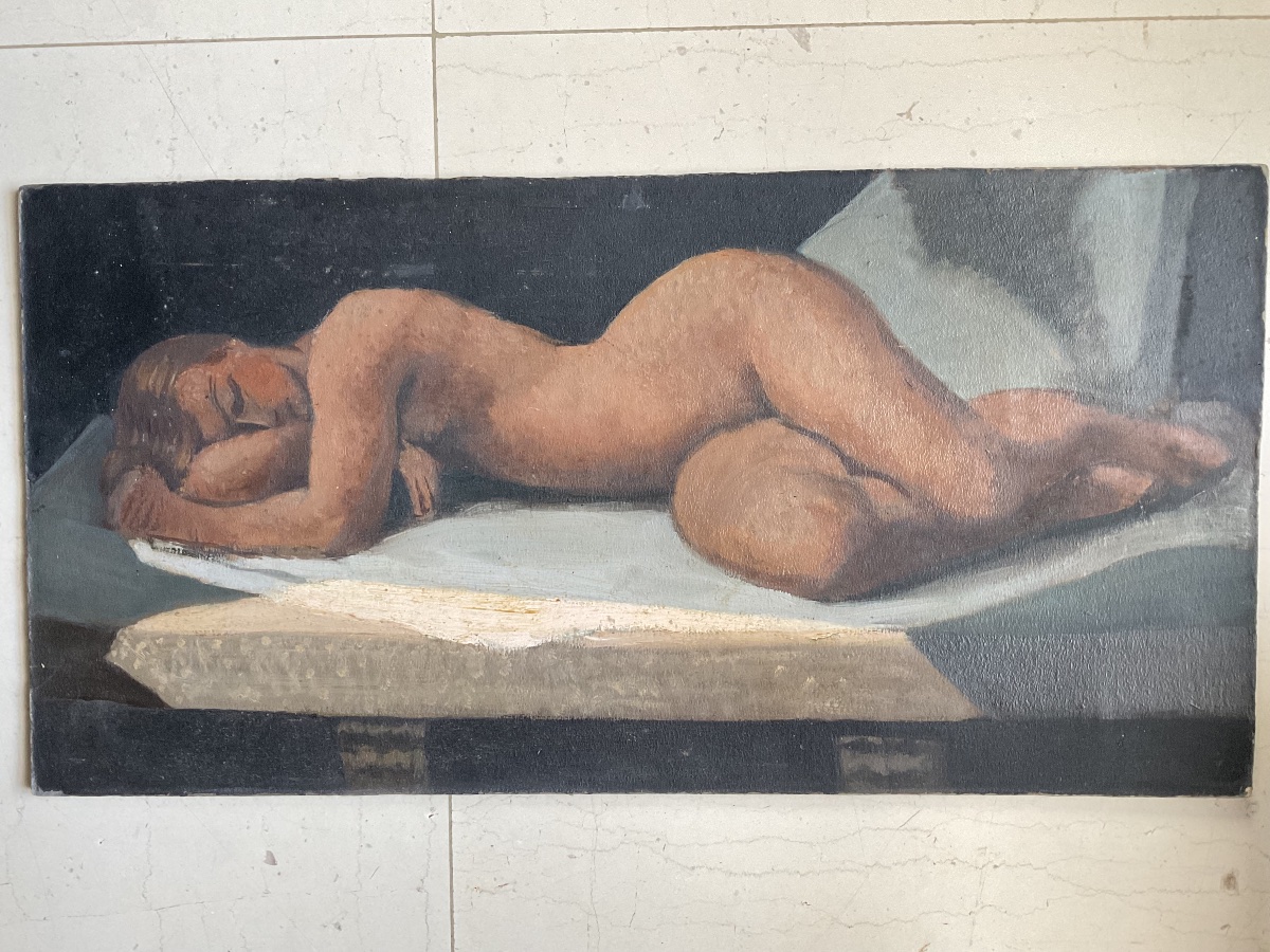 Nude 1930 On Double-sided Cardboard-photo-2