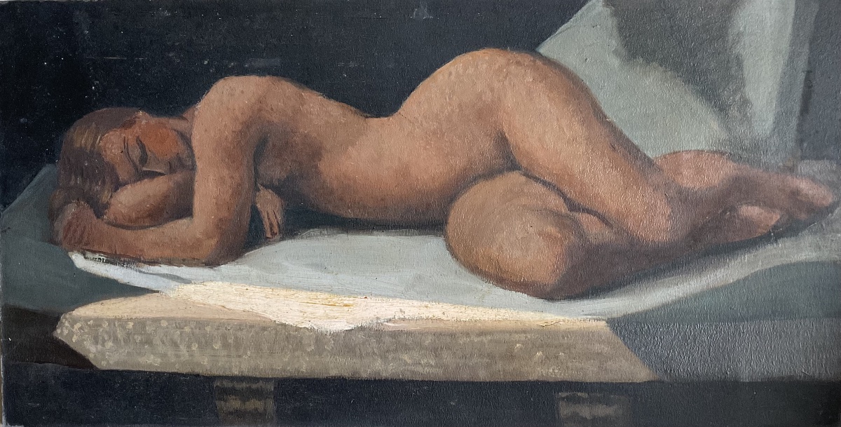 Nude 1930 On Double-sided Cardboard-photo-3