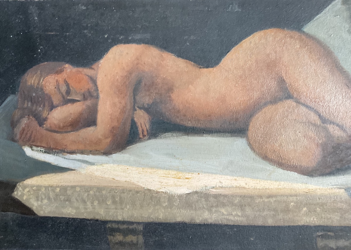 Nude 1930 On Double-sided Cardboard-photo-1