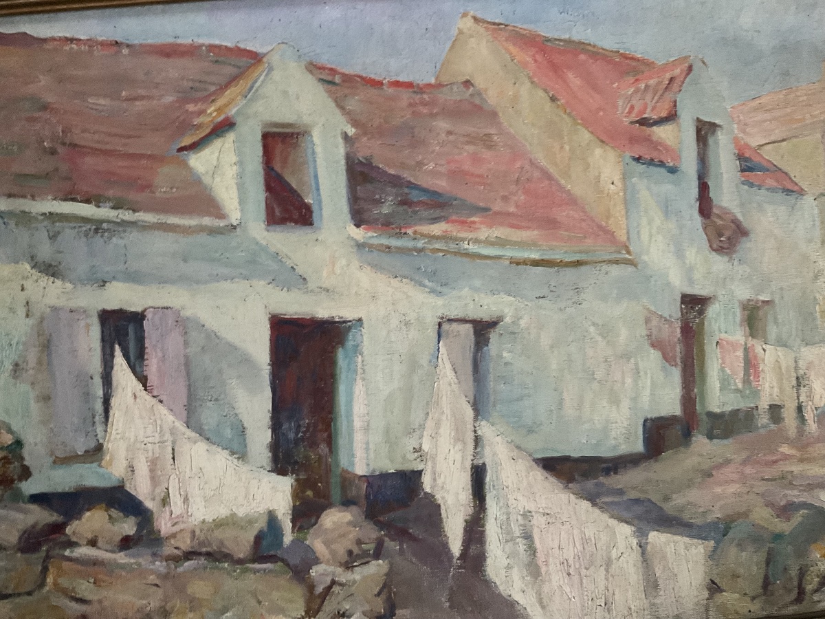 Painting By Griois: Fishermen's Houses Near Boulogne-sur-mer-photo-4
