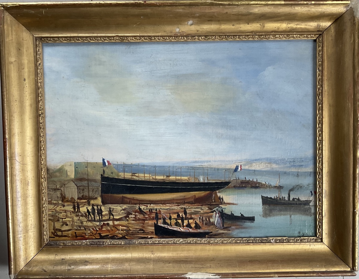 Cher Dubreuil Canvas: Boats And Shipyards 