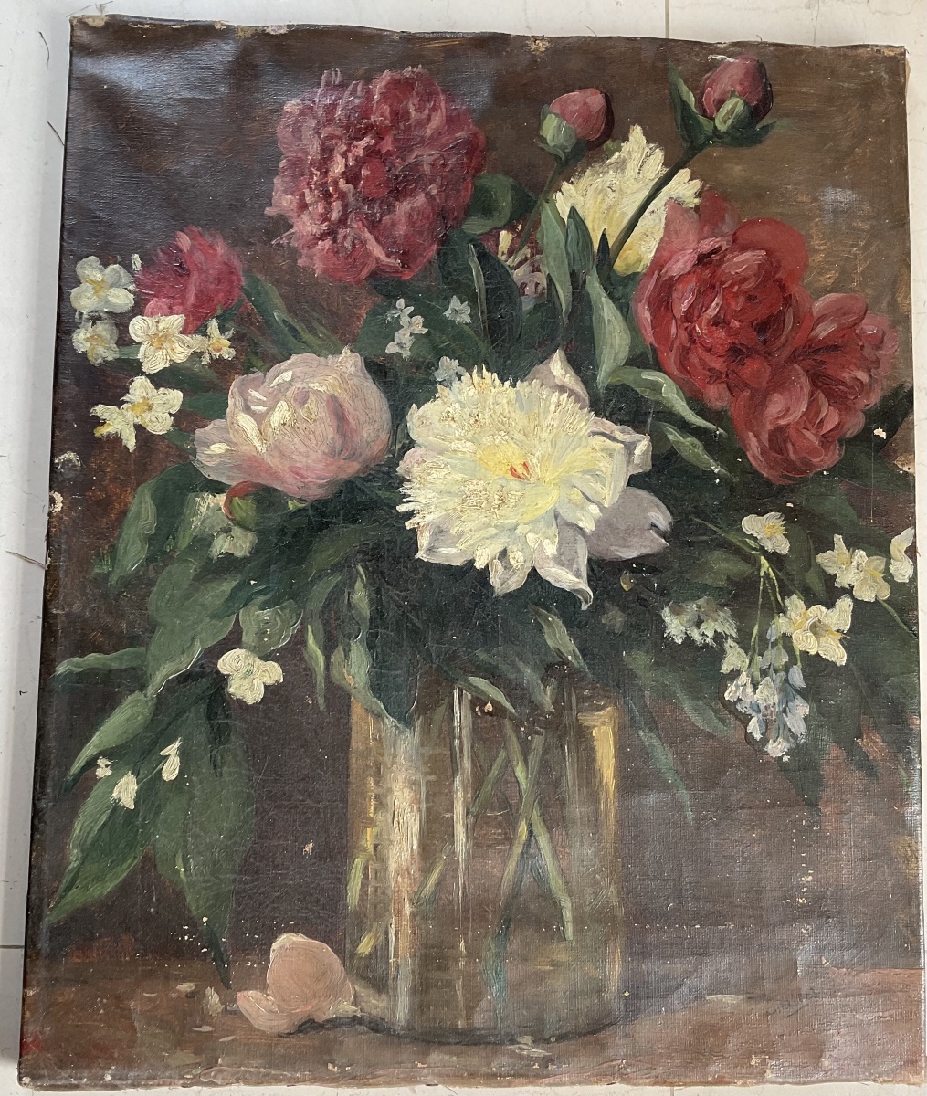 Toile fleurs  -photo-3