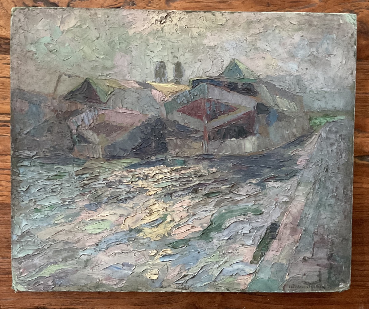 Washing Boats In Paris, 1918, By Heran Chaban-photo-2