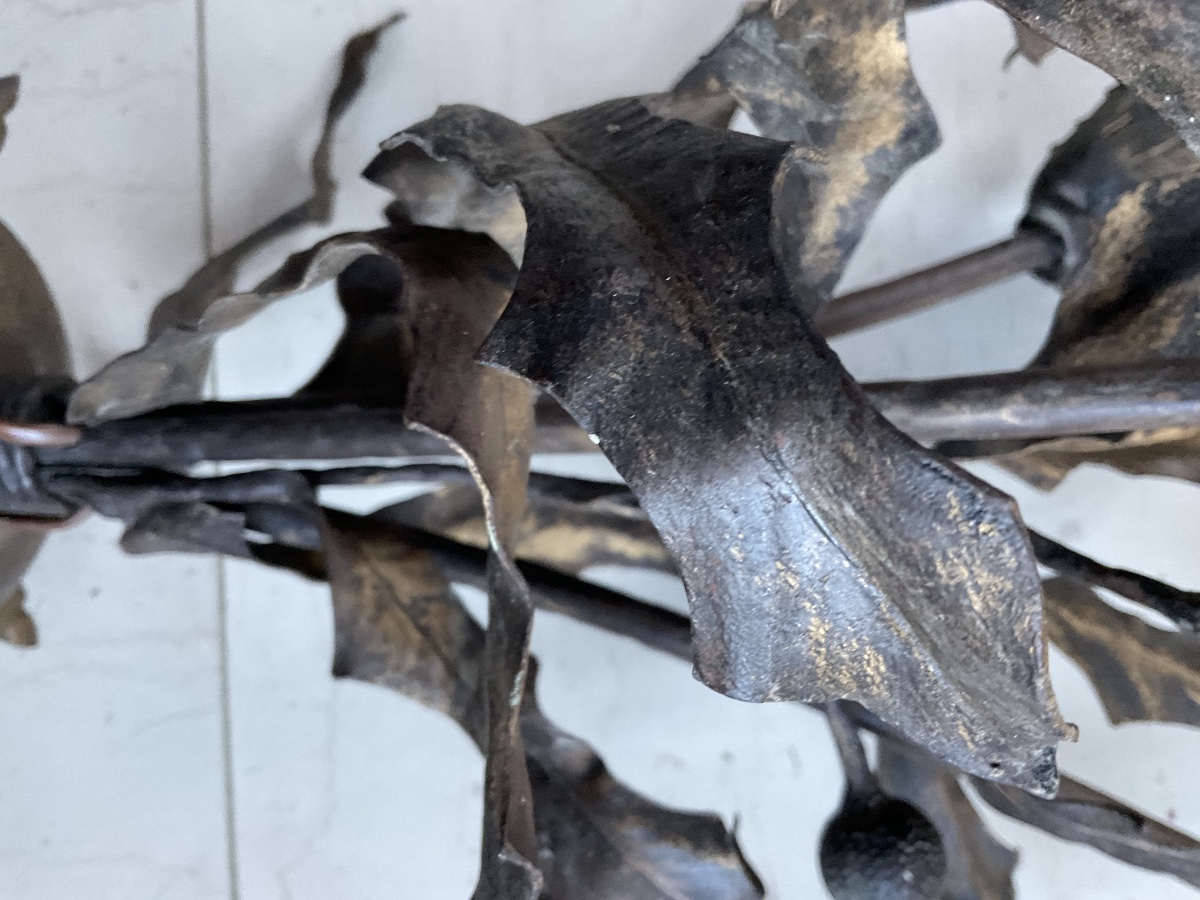 Lustre métal ORION trois branches chardons-photo-2