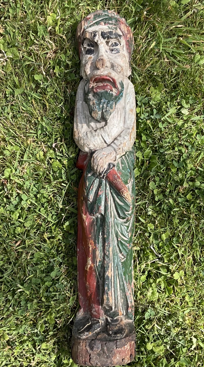 18th-century Polychrome Wooden Statue -photo-4