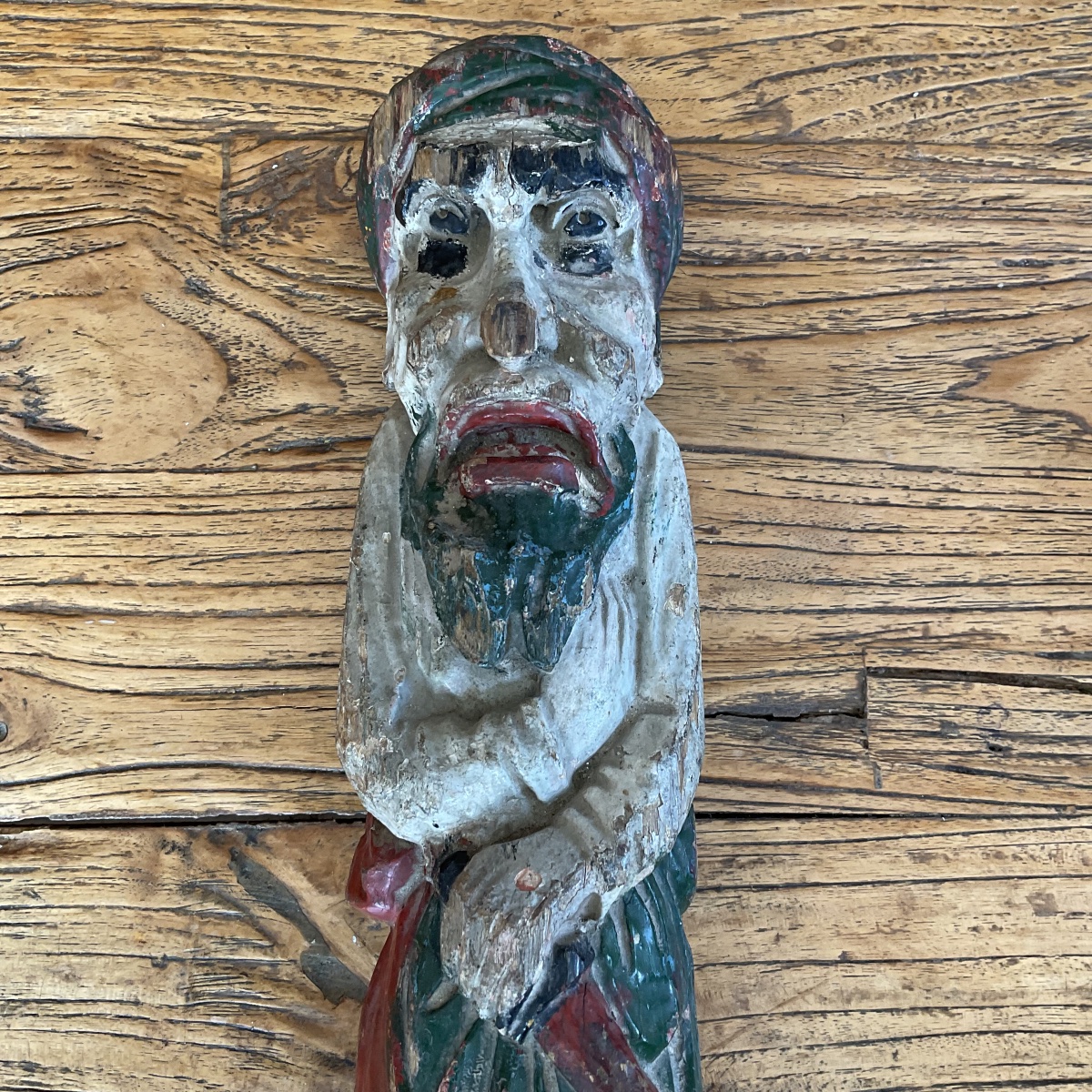 18th-century Polychrome Wooden Statue -photo-4