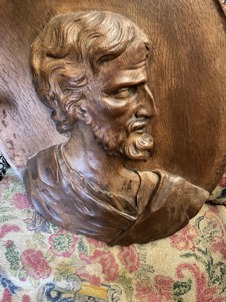 Portrait d’un apôtre bois XVIIe chêne -photo-3
