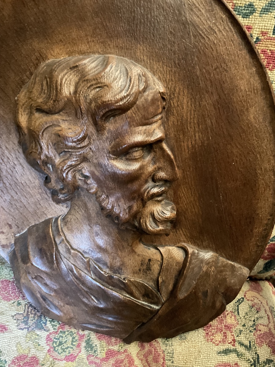 Portrait d’un apôtre bois XVIIe chêne -photo-4