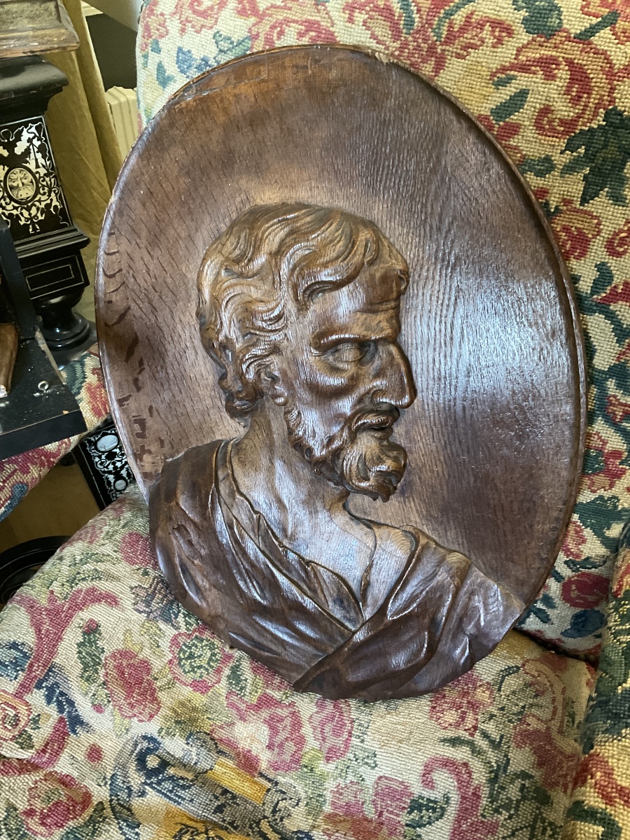 Portrait d’un apôtre bois XVIIe chêne 