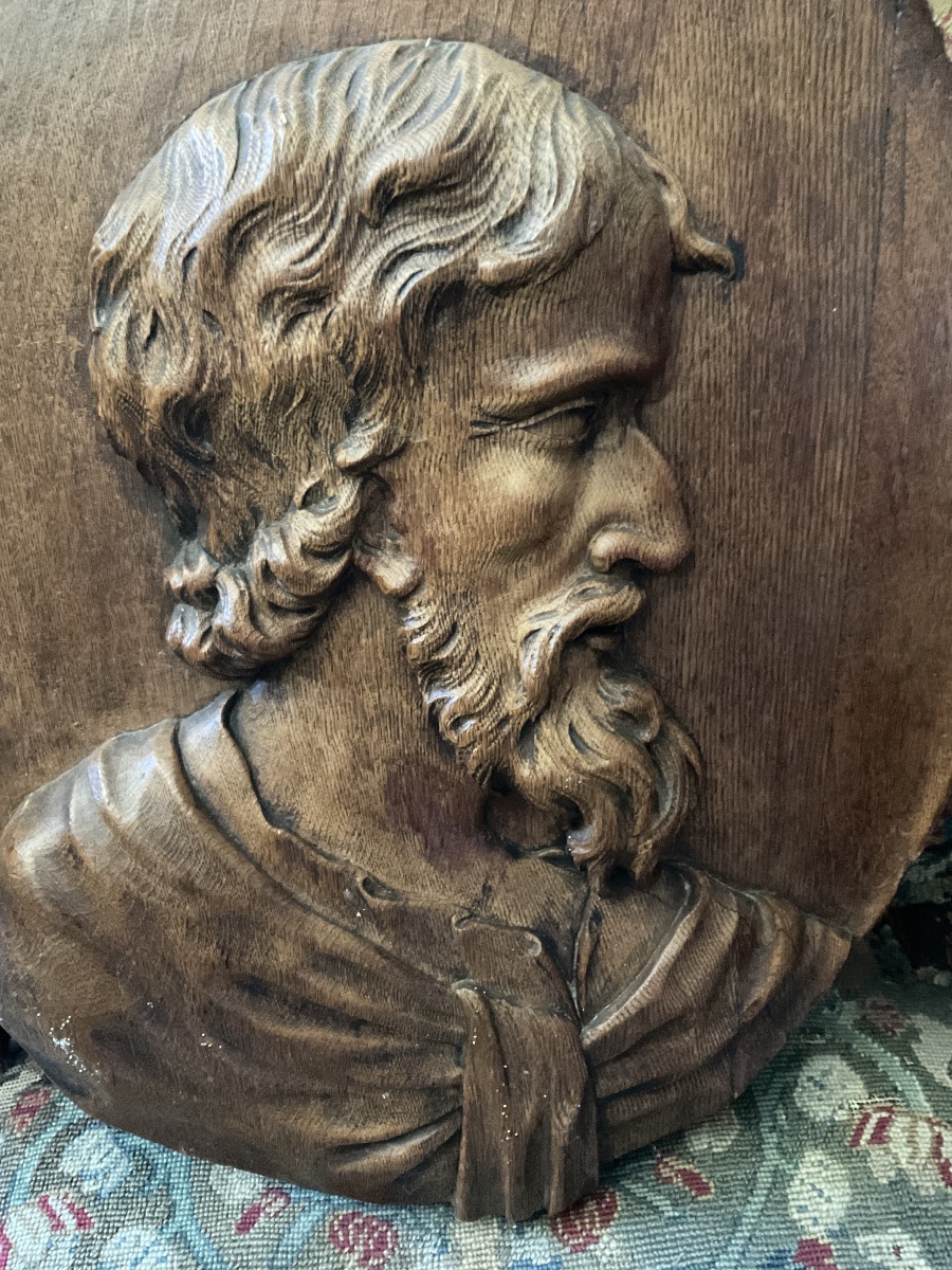 Oval Oak "apostle's Head" 60//46 Cm-photo-4
