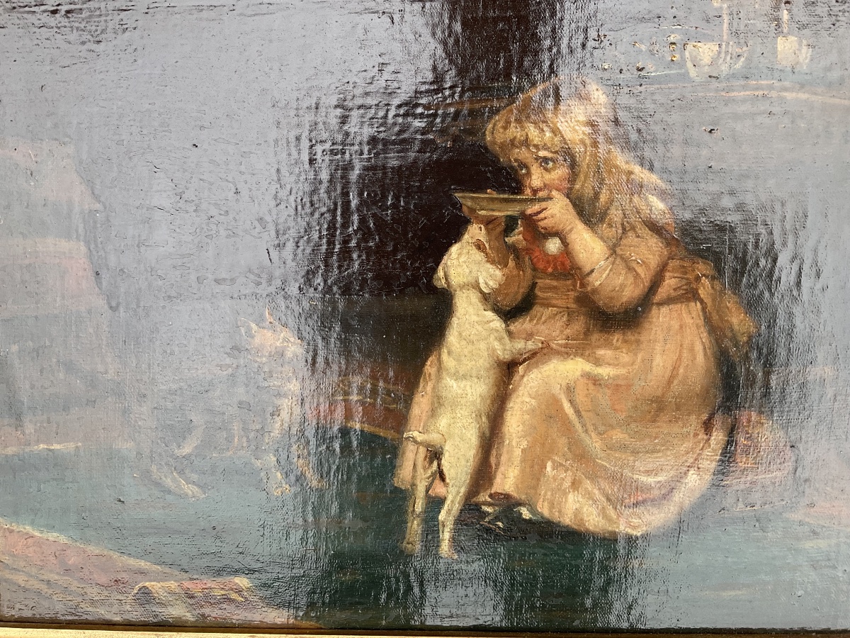 Little Girl With A Cat And A Dog-photo-3
