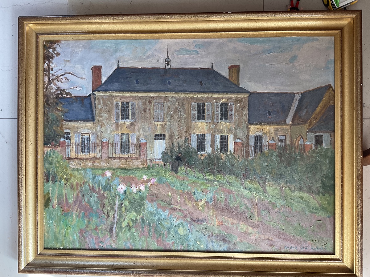 "school Where The Convent Is"—oil On Canvas, Signed By Guischart-photo-2