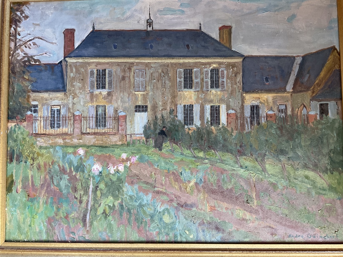 "school Where The Convent Is"—oil On Canvas, Signed By Guischart-photo-2