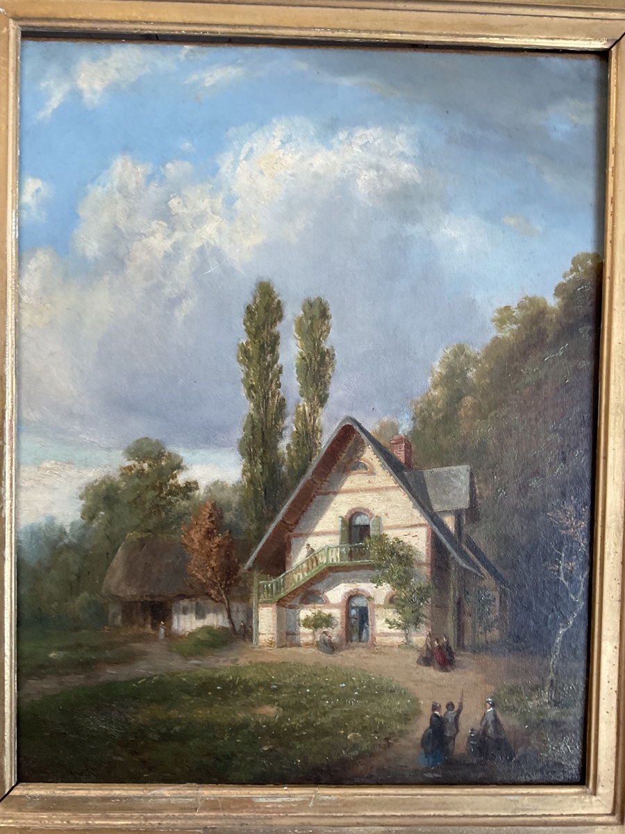 Painting Of Etretat By Dubourg, Circa 1874-photo-2