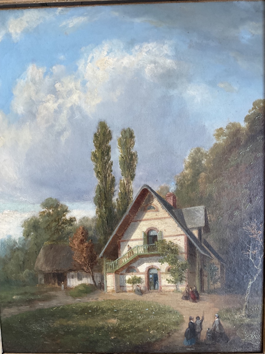 Painting Of Etretat By Dubourg, Circa 1874-photo-5