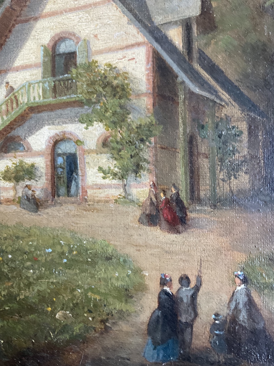 Painting Of Etretat By Dubourg, Circa 1874