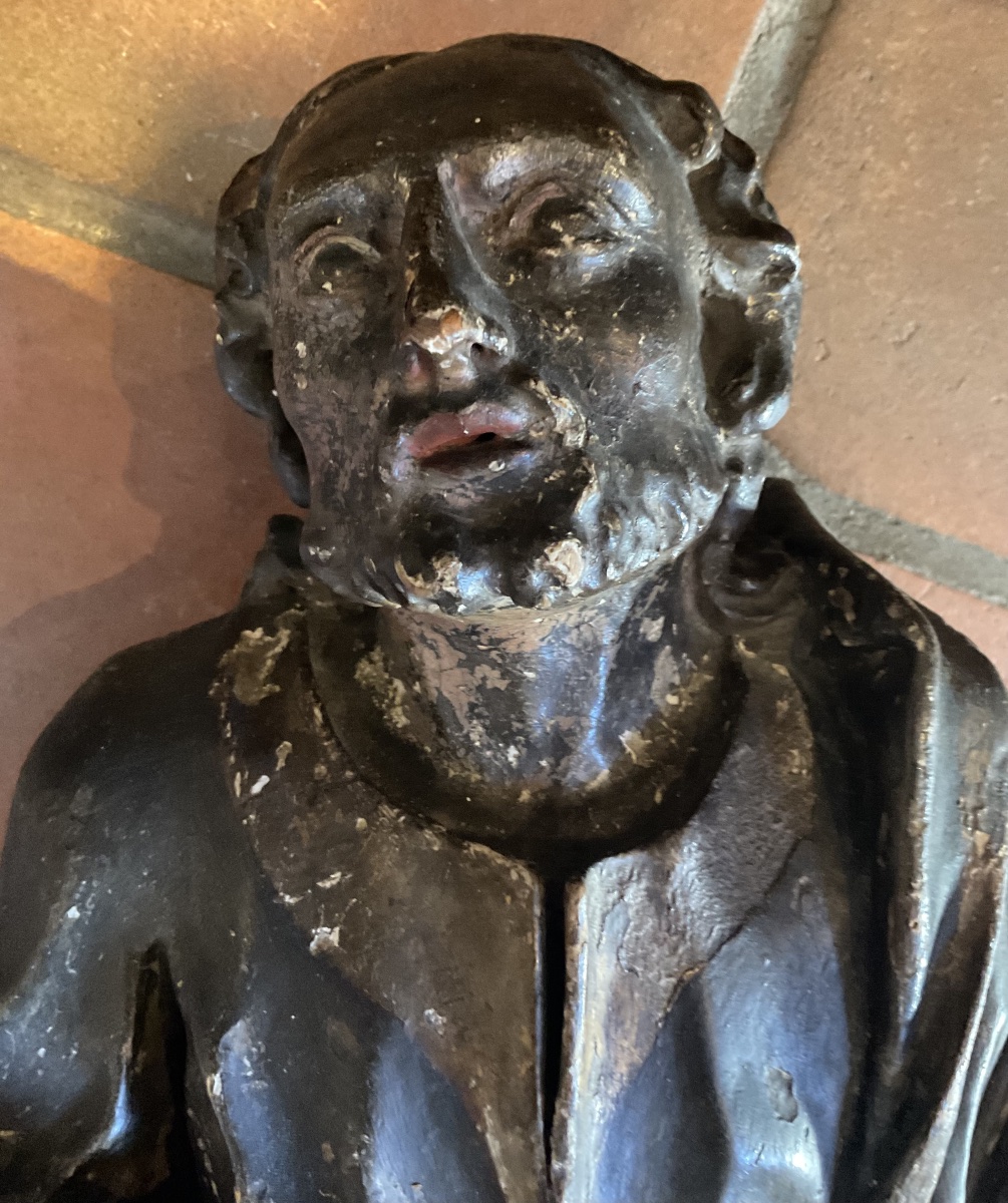 17th-century Carved Wooden Reliquary, As-is-photo-2