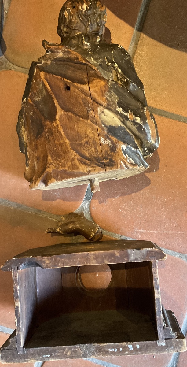 17th-century Carved Wooden Reliquary, As-is-photo-2