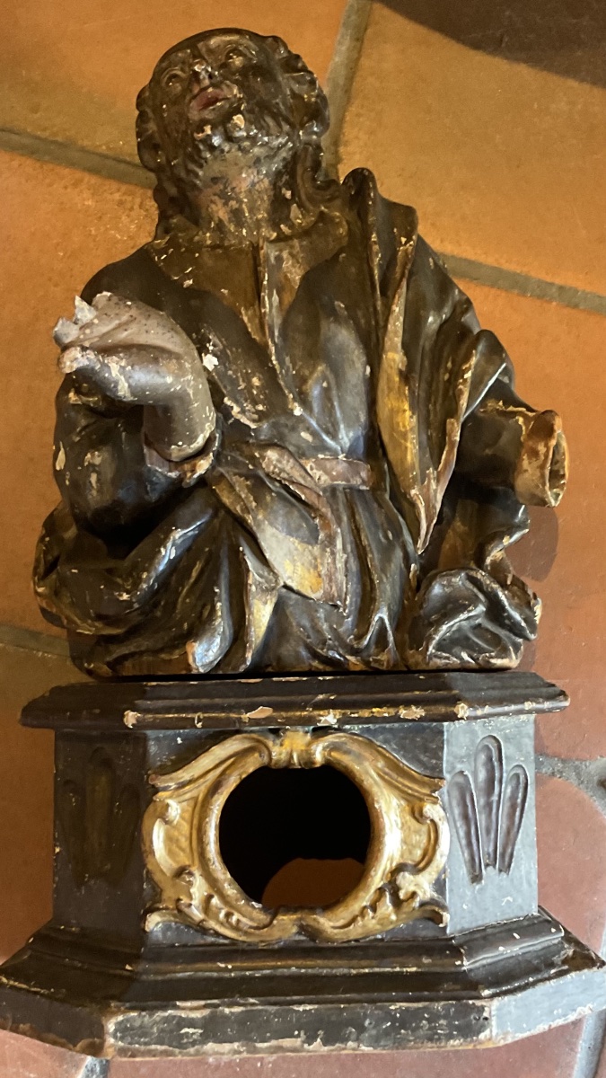 17th-century Carved Wooden Reliquary, As-is
