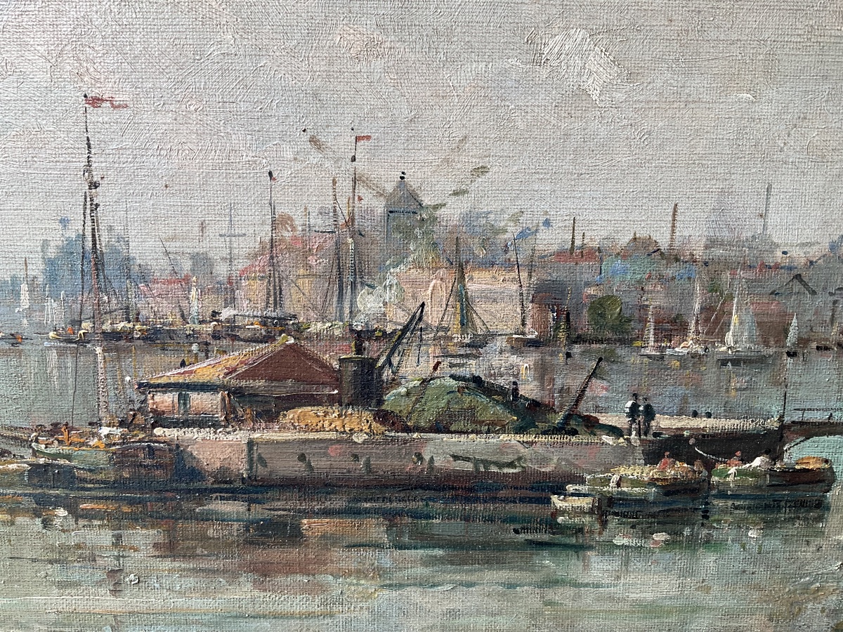 Toile de Gustave Mascart UTRECHT ou DORTRECHT-photo-2