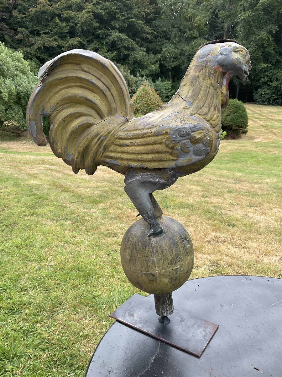 Coq de clocher en zinc dans l’état socle-photo-4