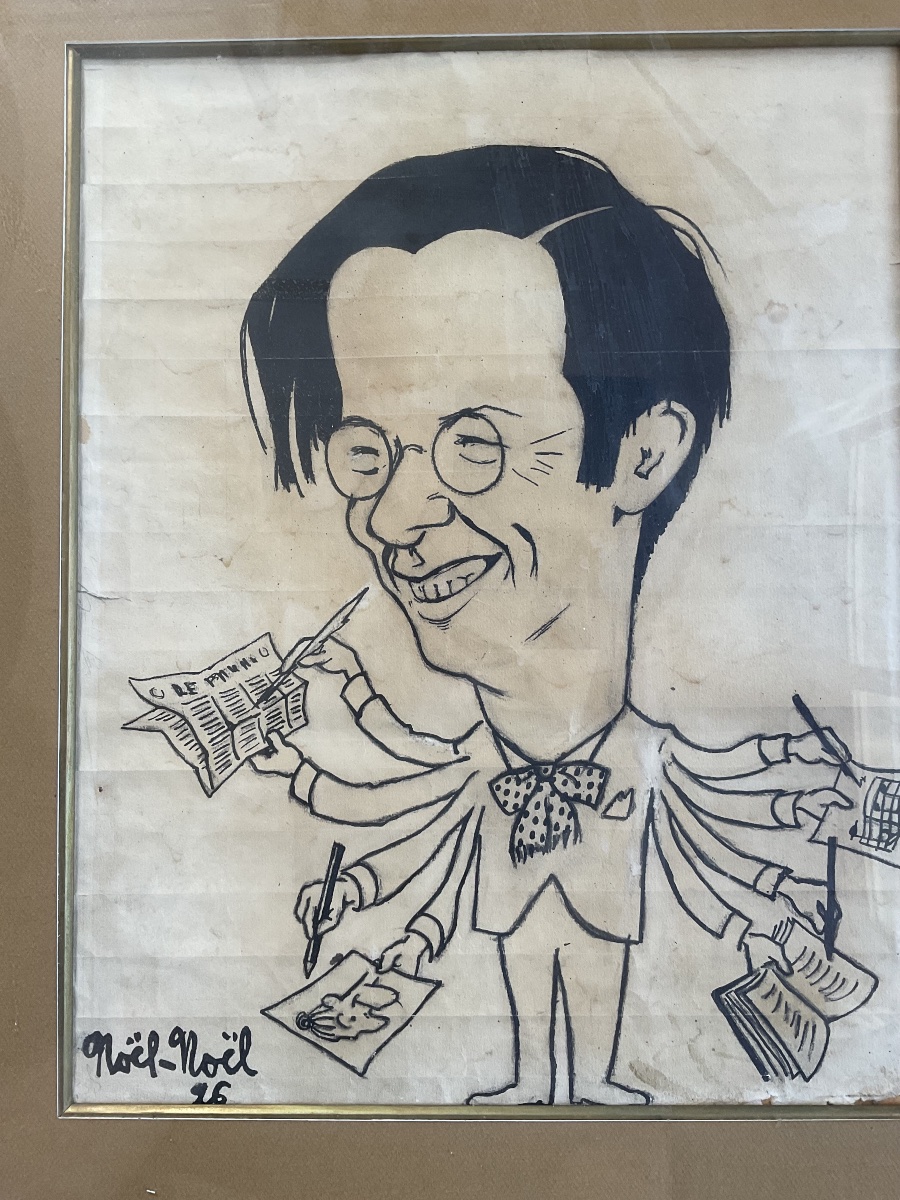 Dessin de Noël Noël représentant Michel Herbert Chansonnier-photo-2