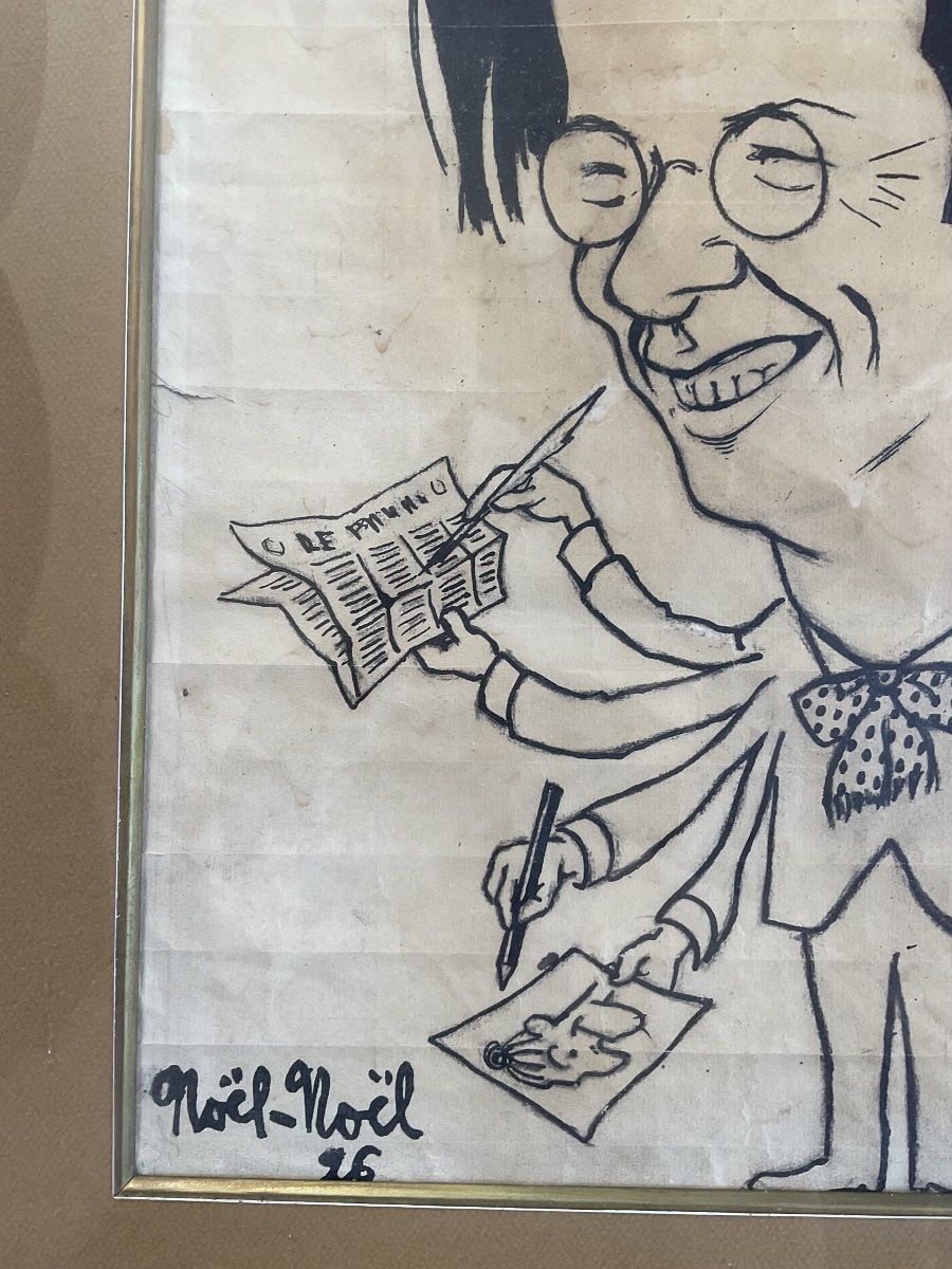 Dessin de Noël Noël représentant Michel Herbert Chansonnier-photo-2