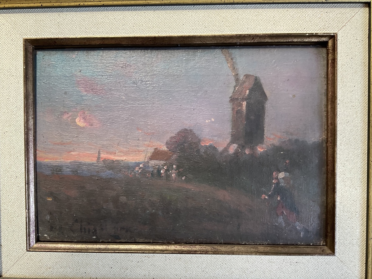 Alphonse Chigot, A Soldier At Dusk Near The Mill-photo-4