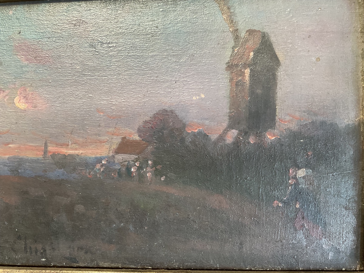 Alphonse Chigot, A Soldier At Dusk Near The Mill-photo-1