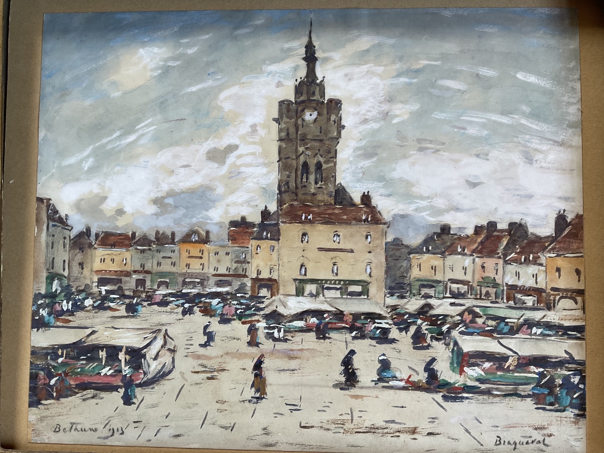 Gouache de Louis Braquaval Bethune 1913-photo-2