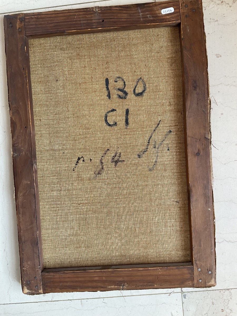 Gustave Gagliardini pêcheuse à pied Cayeux sur mer huile sur toile-photo-2
