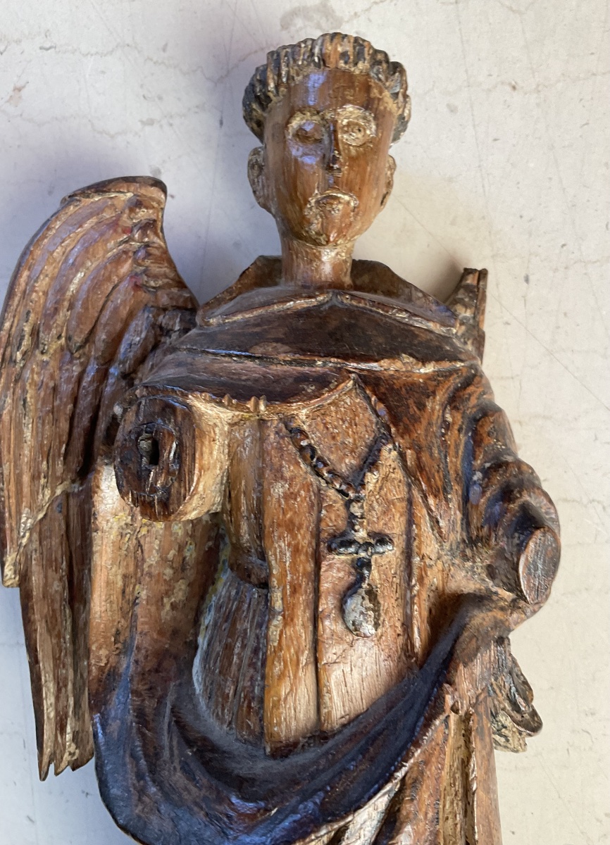 18th-century Natural Wood Angel-photo-4