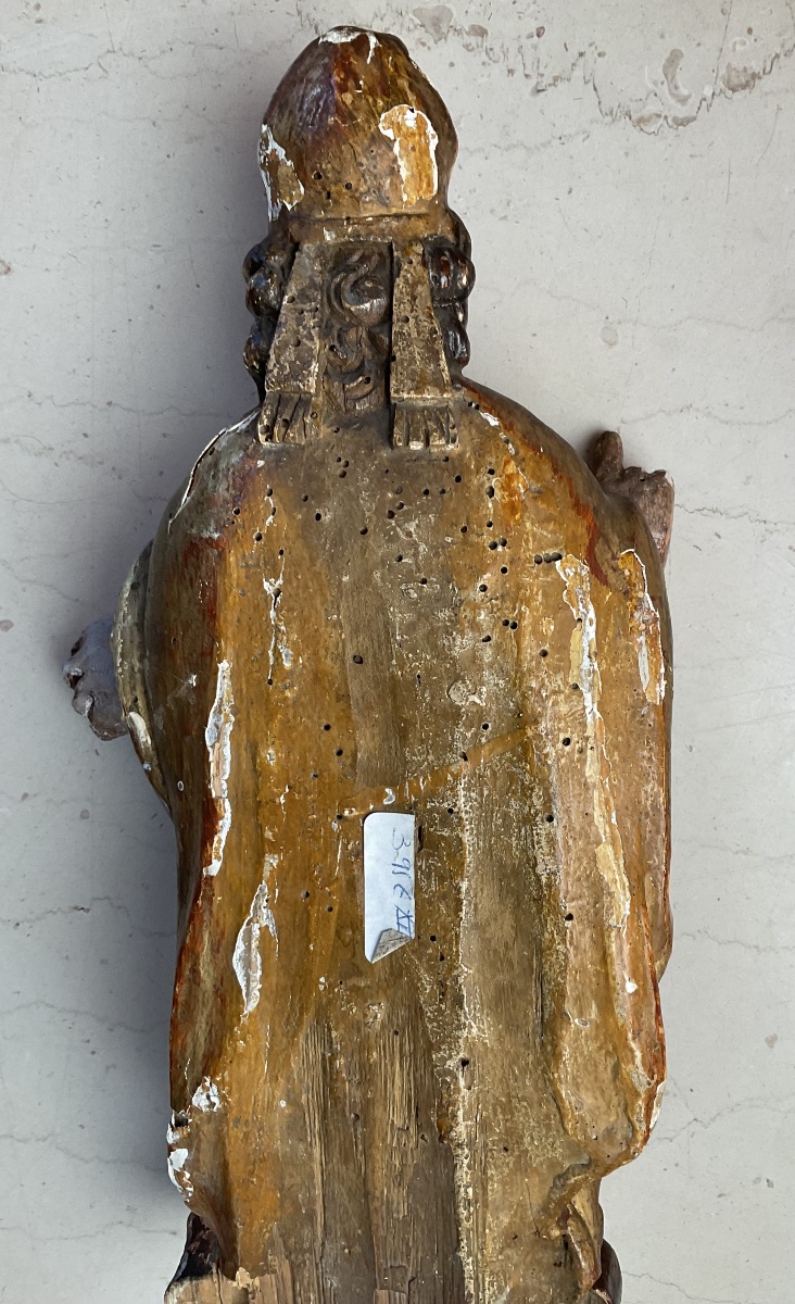 Saint Nicholas, Gilded Wood, 18th Century-photo-1