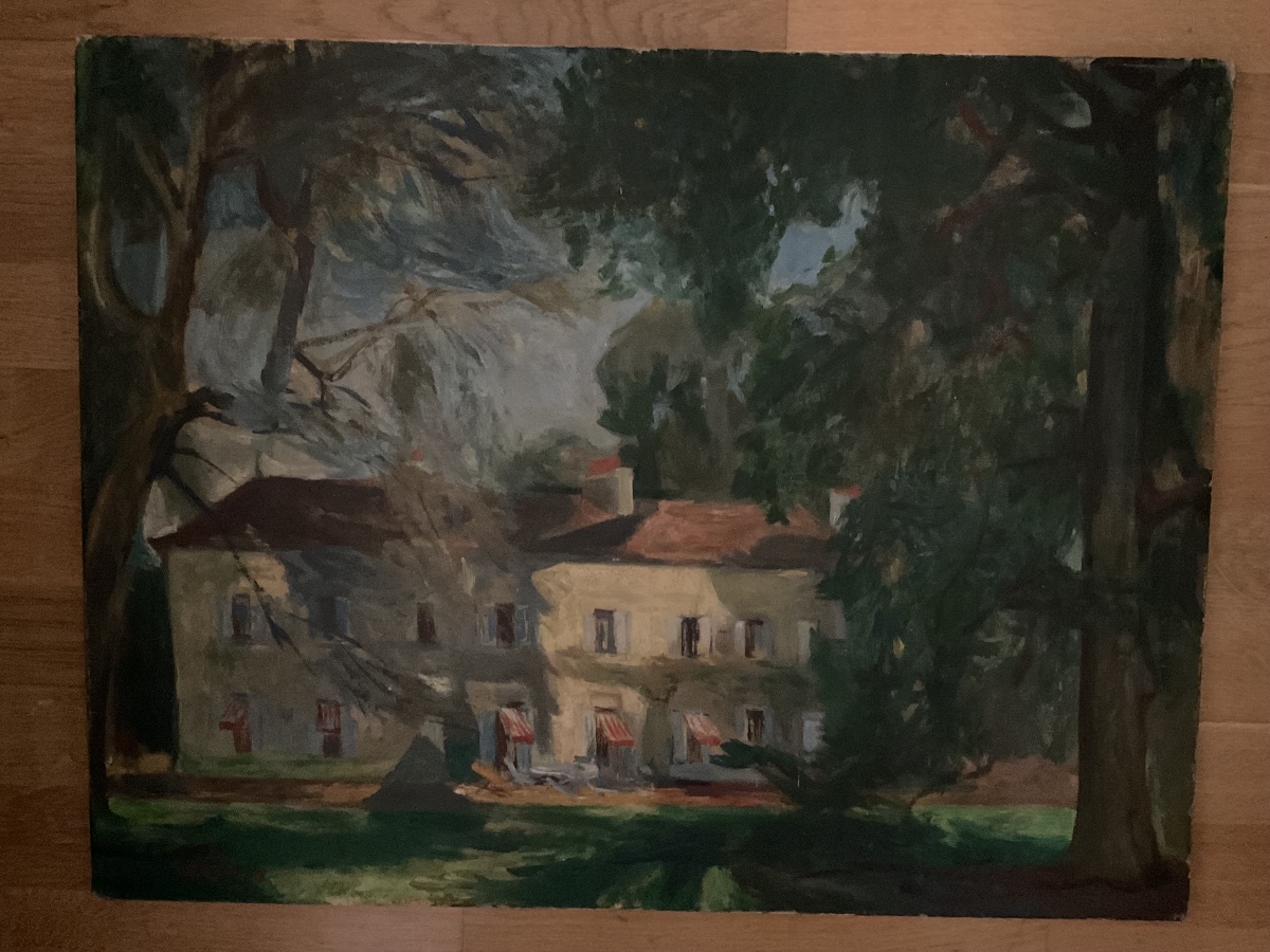 Property In l'Isle-adam, Oil On Canvas, Signed-photo-3
