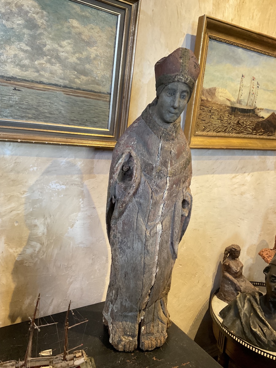 Saint en bois haut 88cmXVIE-photo-1