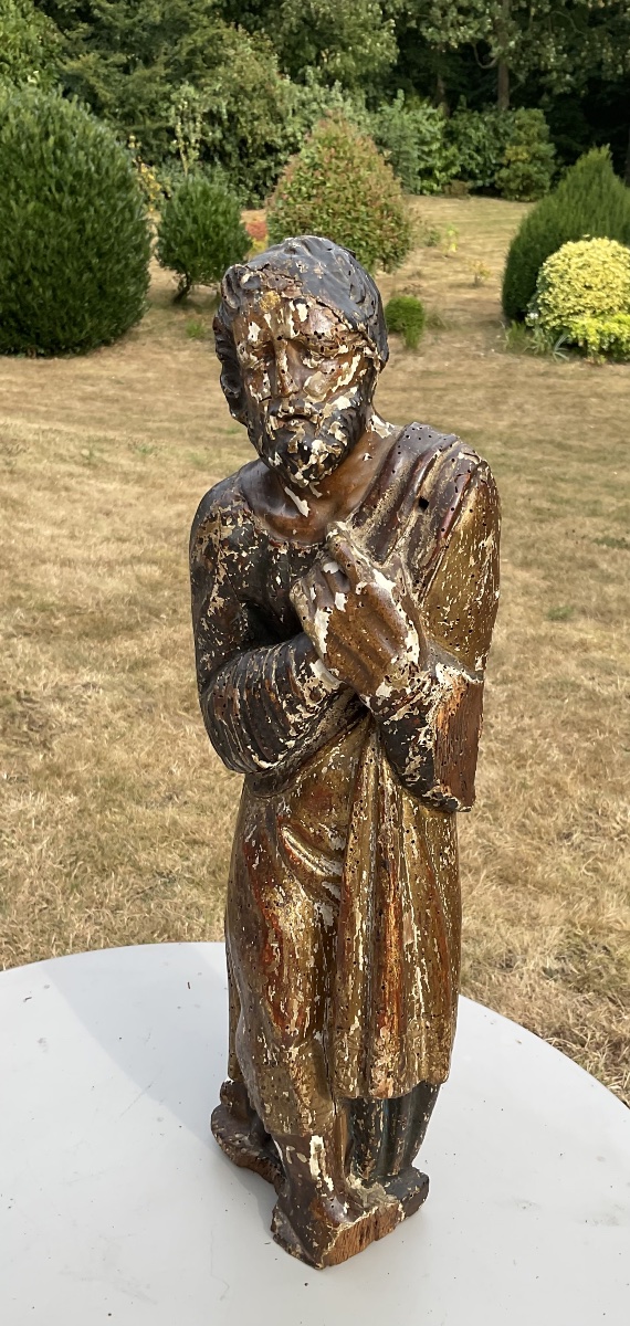 Statue Of Saint Joseph XVI, Polychrome Wood -photo-3