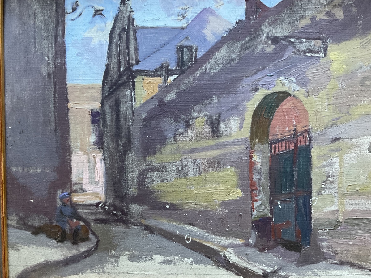 Carriage Gate, Oil On Wood-photo-3