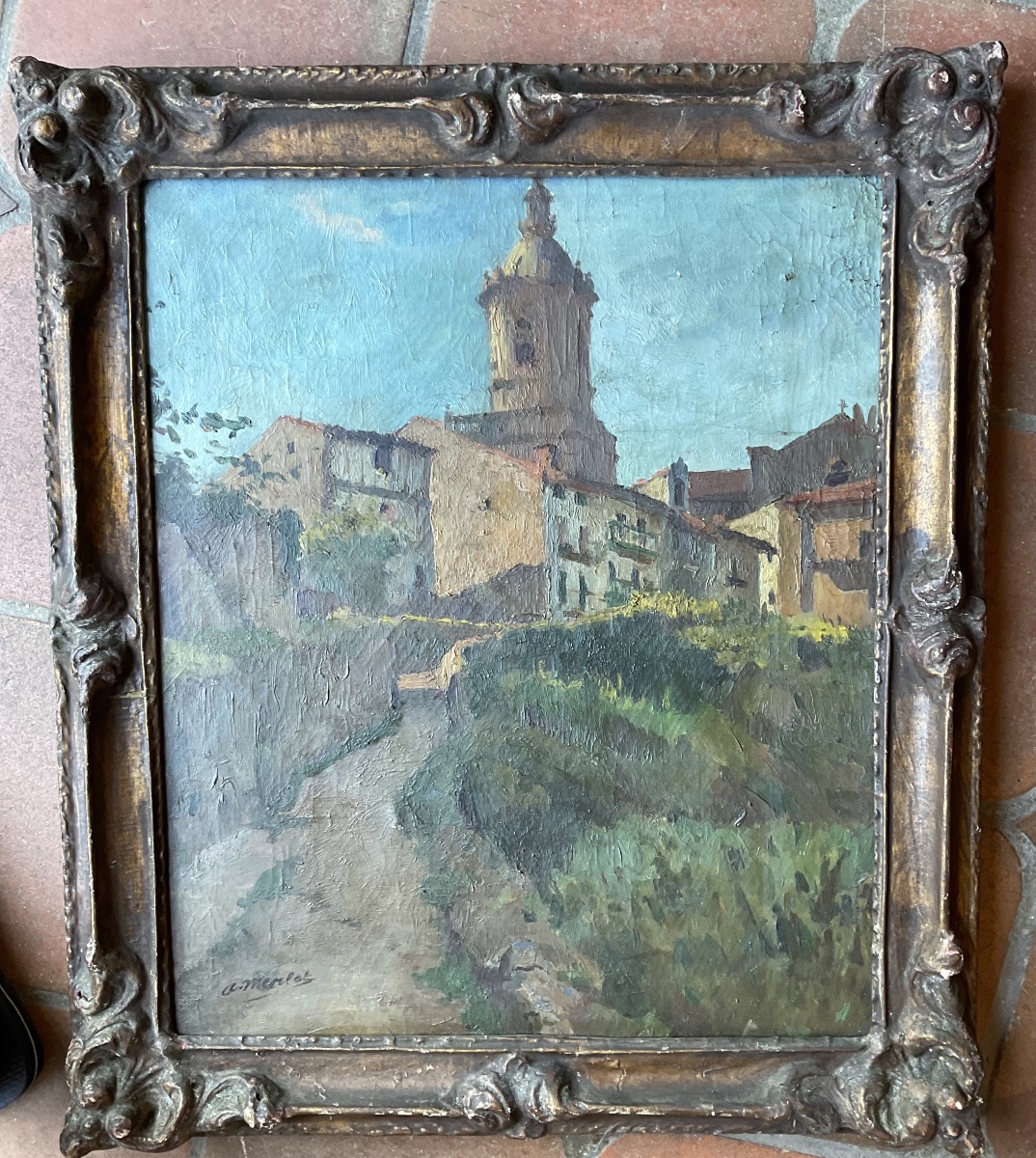  Village Street In Provence (historic) Signed -photo-2