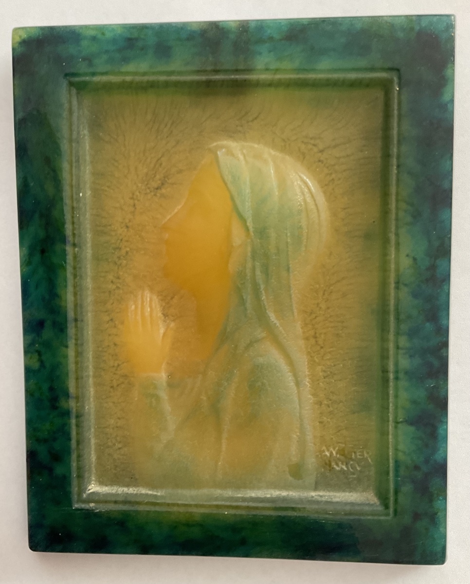 "ave Maria" Framed In Glass Paste By Walter Nancy-photo-4