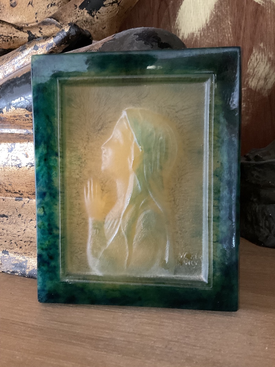 "ave Maria" Framed In Glass Paste By Walter Nancy-photo-1
