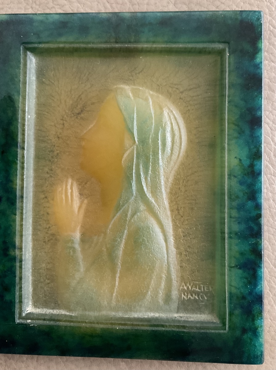 "ave Maria" Framed In Glass Paste By Walter Nancy