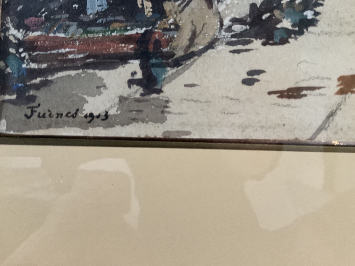 Aquarelle de Louis Braquaval Marche de Bergues-photo-4