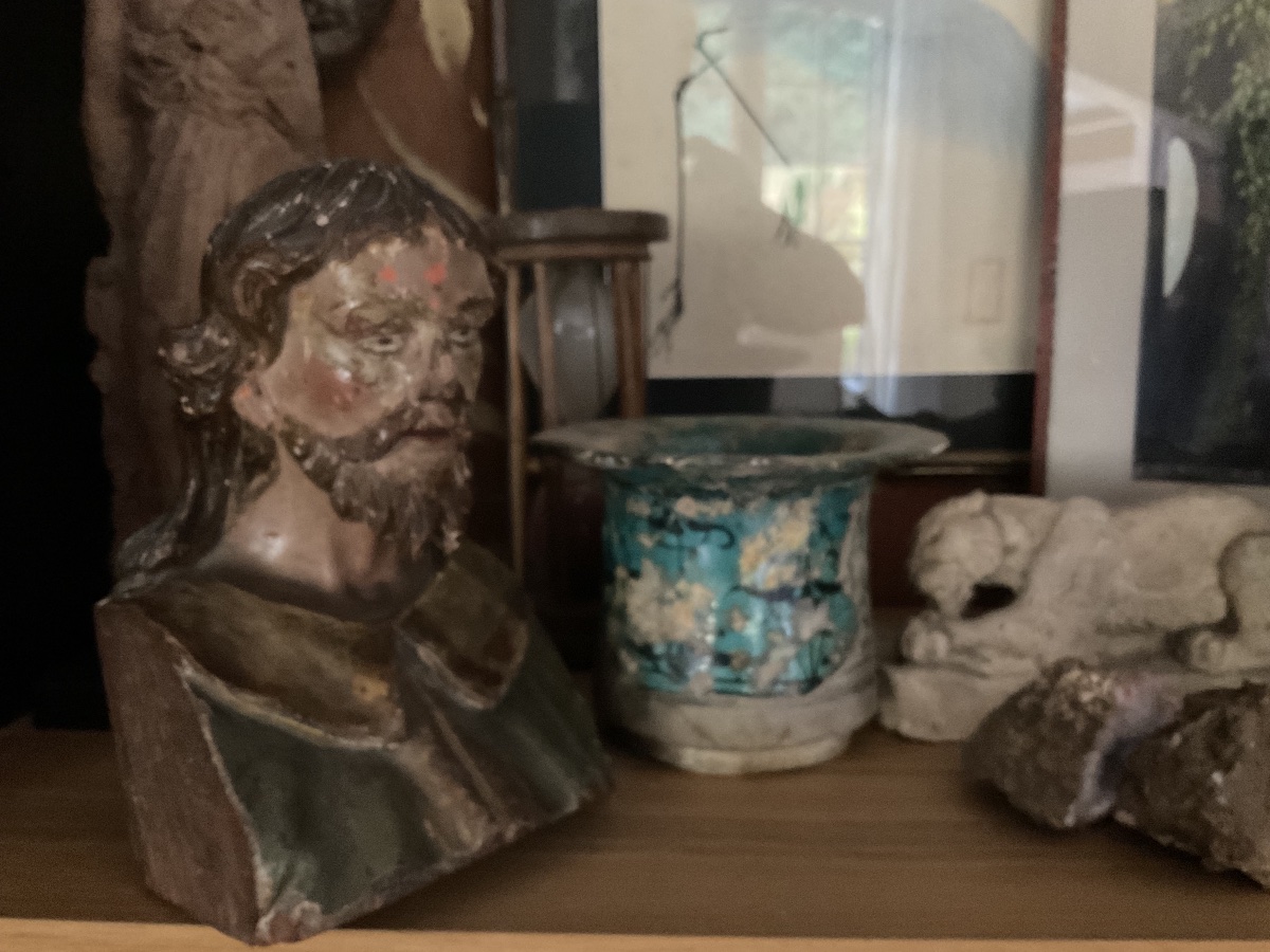 Buste de bois polychrome XVIIe-photo-8