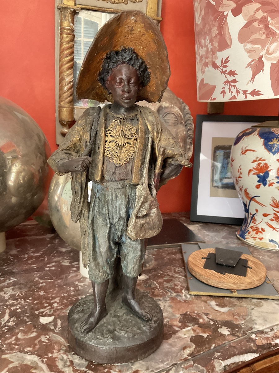 Gaucho With His Whip—polychrome Statue -photo-4