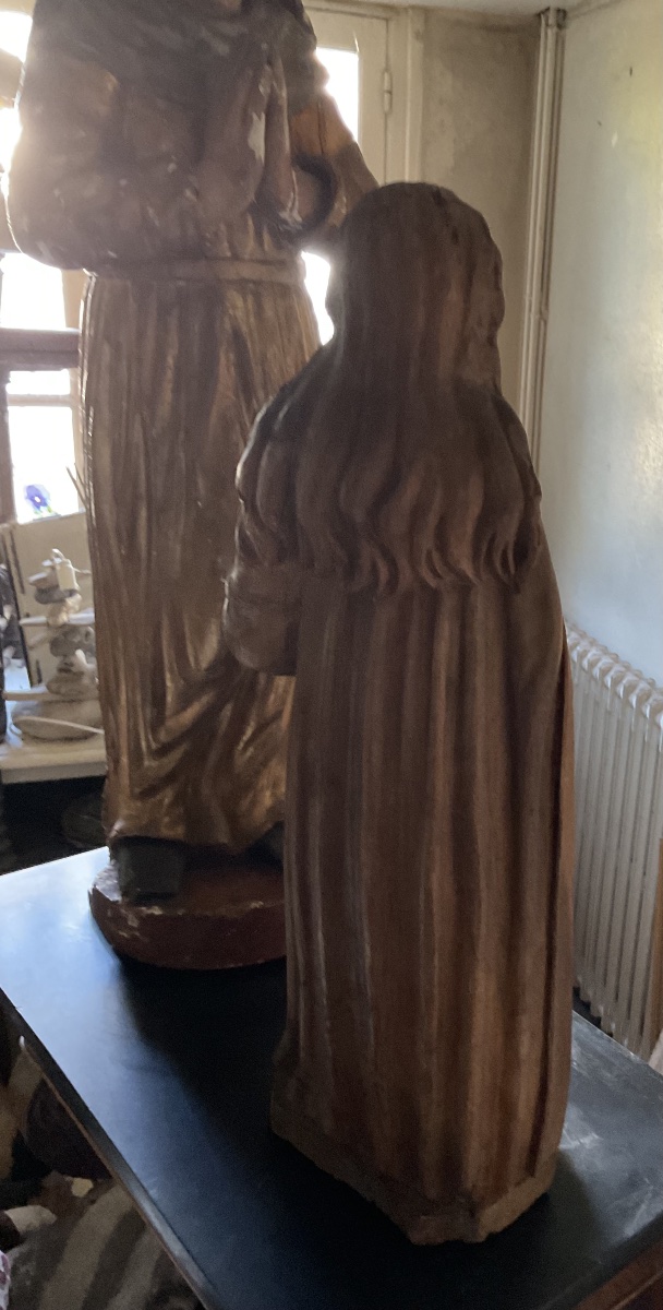 18th-century Flemish Oak "virgin And Child"-photo-3